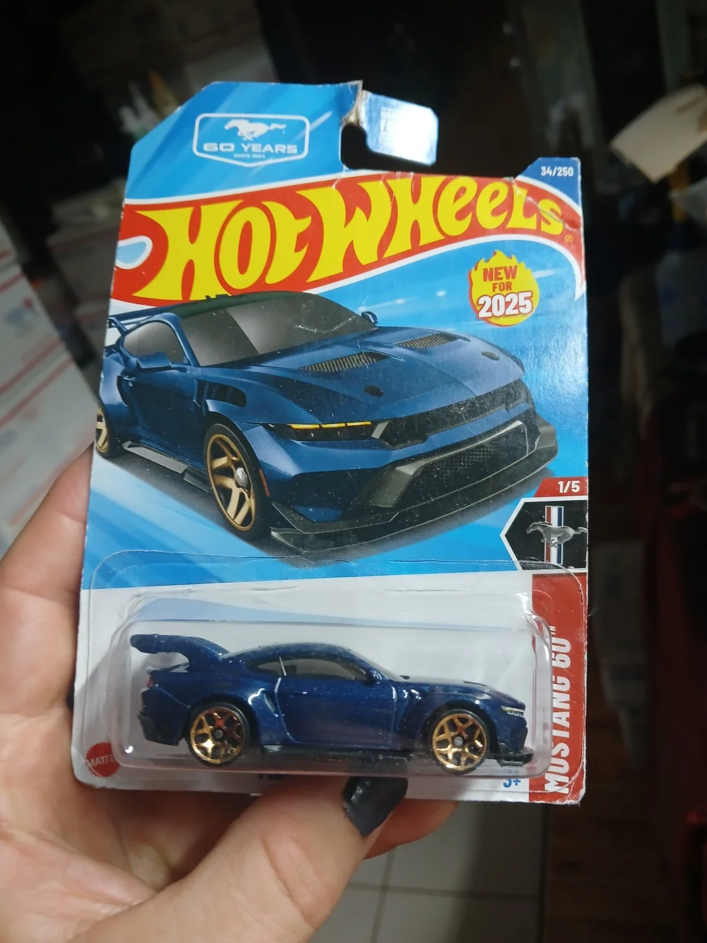 Hot Wheels 2025 Ford Mustang GTD diecast car, part of the 